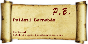 Palásti Barnabás névjegykártya
